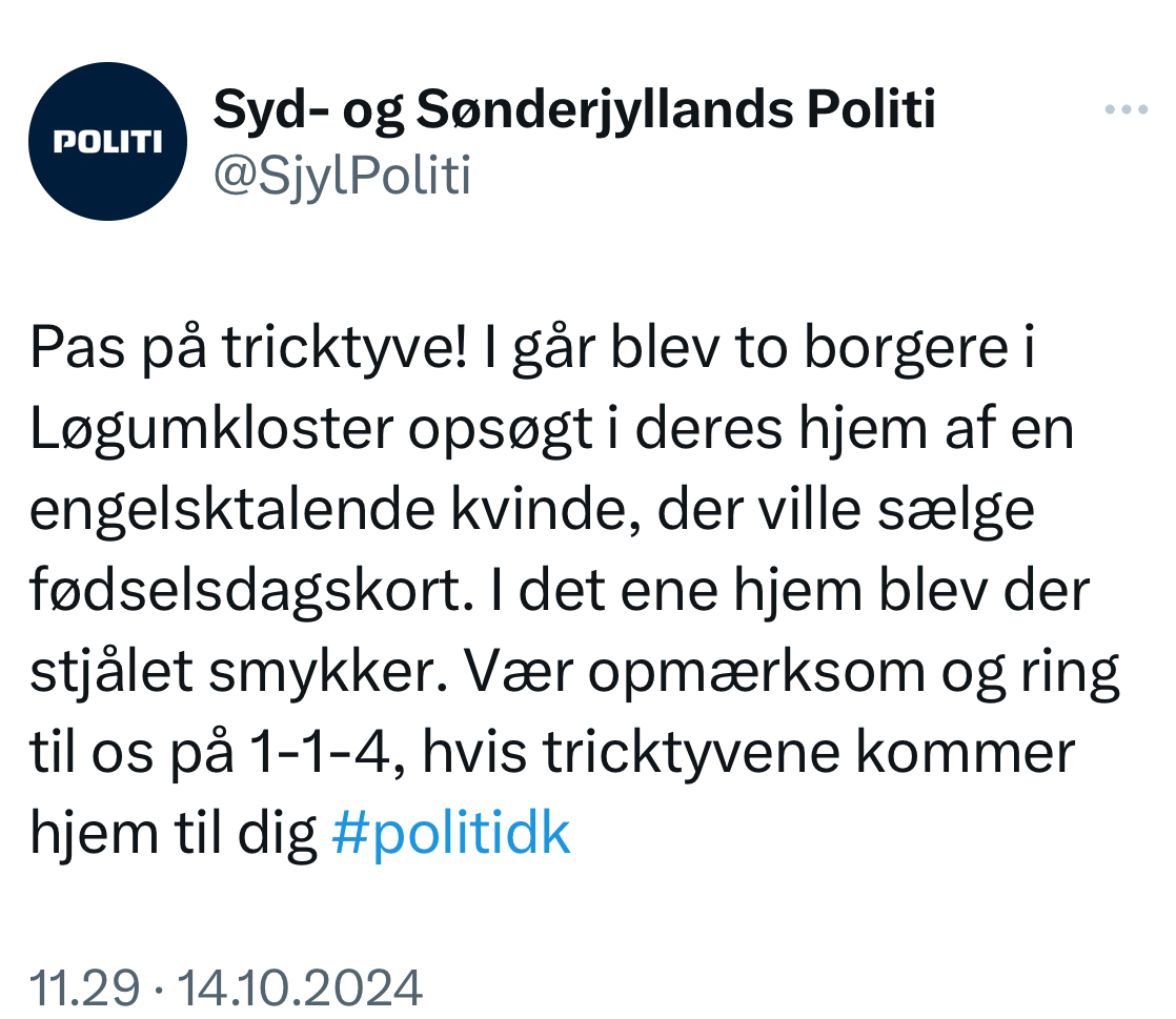 Pas på tricktyve!