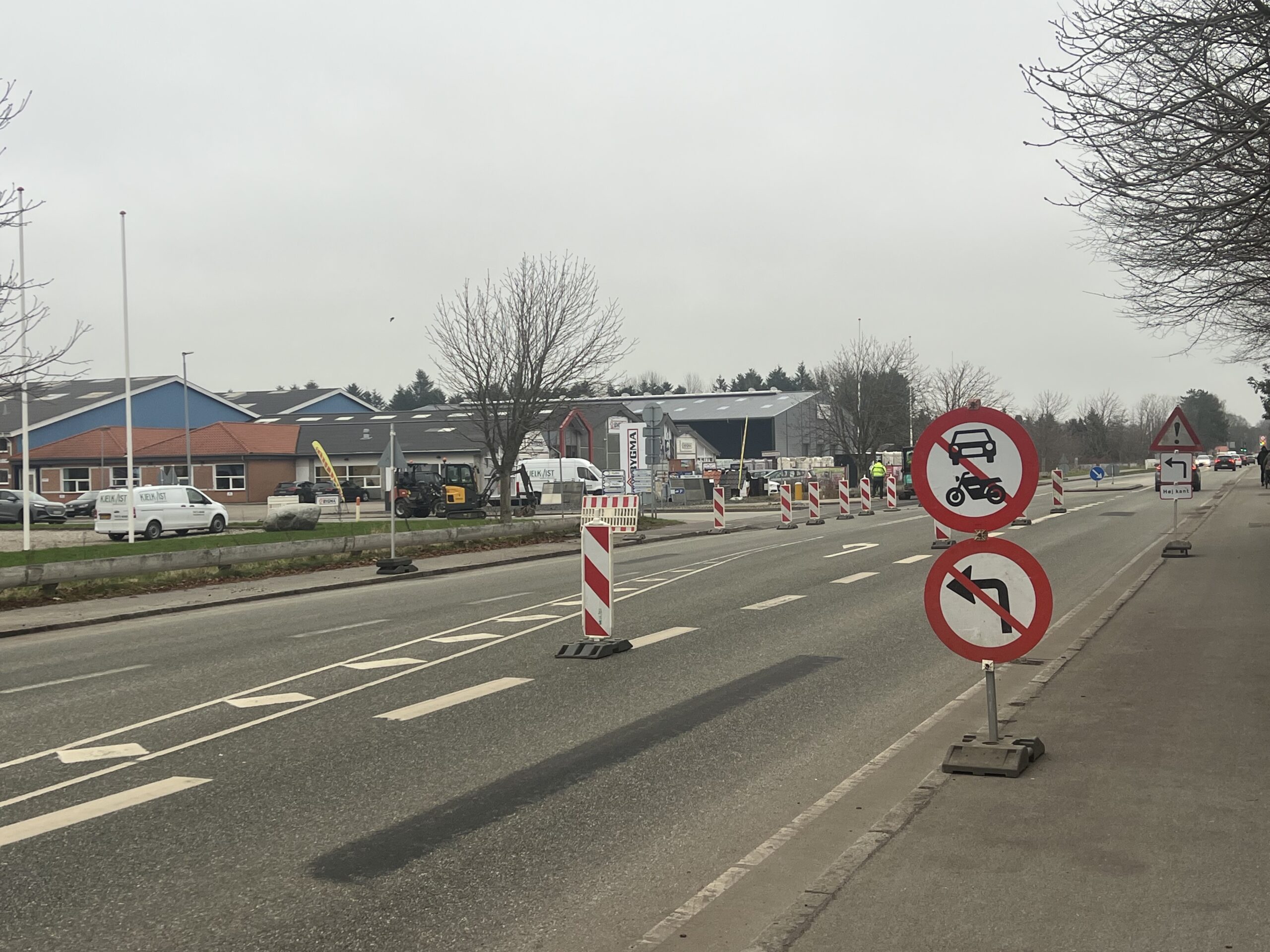 Cykelsti ved Bygma bliver lavere
