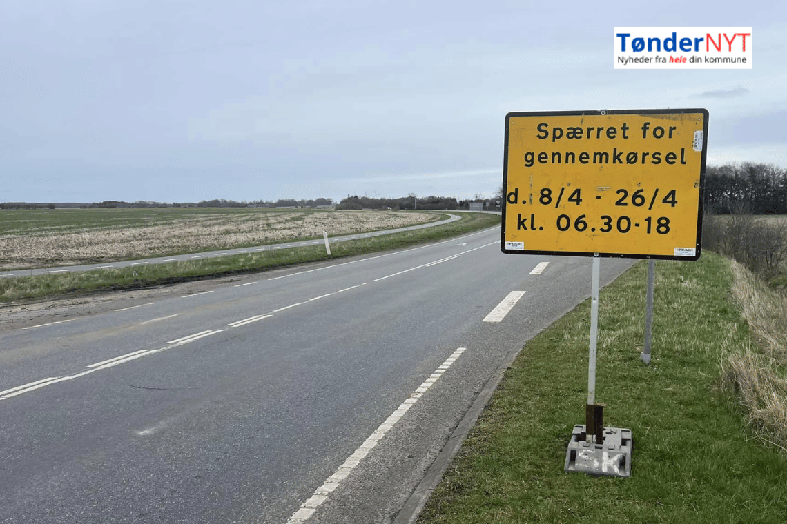 Ny vejbelægning spærrer trafikeret vej