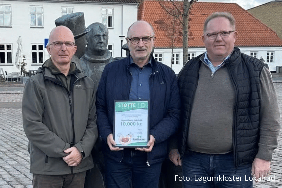 Lokalrådet i Løgumkloster modtager 10.000 kroner fra Kreditbanken
