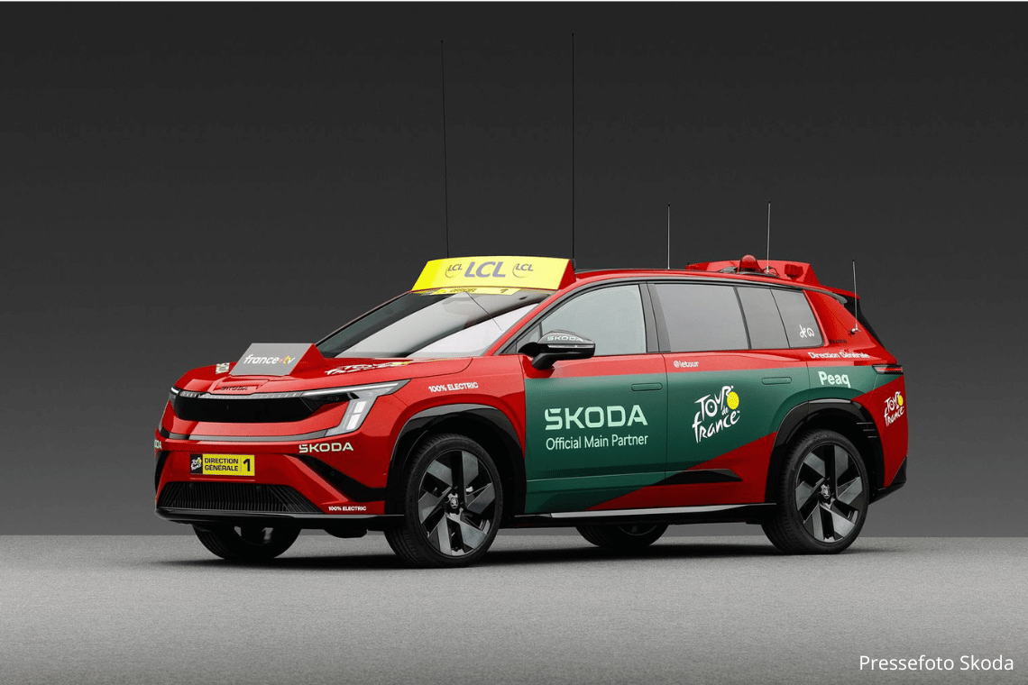 Škoda sender elektrisk flagskib til tops i verdens største cykelløb og bilen kan du se hos Next Mobility Tønder